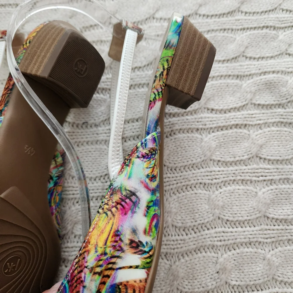 Peter Kaiser Tropical Floral Slingback Flats -Vibrant  Multicolor.7.5US - Picture 12 of 15